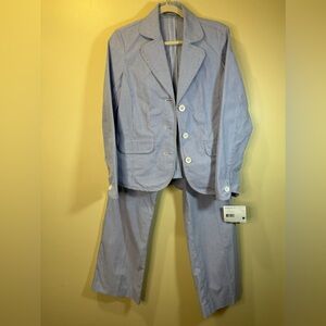 Liz Claiborne pinstripe cotton 2-pieces suit, M, NWT